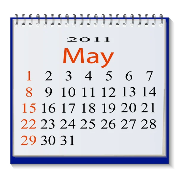 Stock vector The vector image of a calendar for May, 2011. eps10