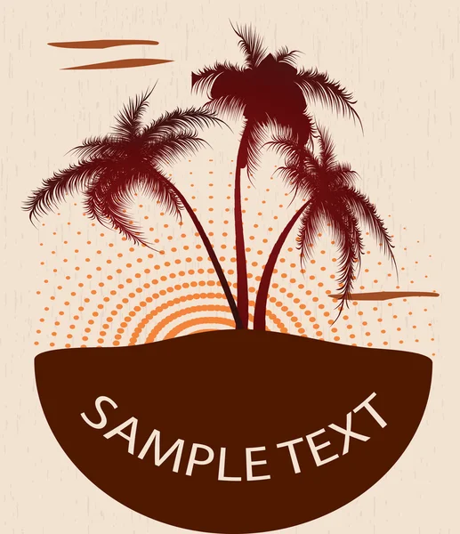 Grunge banner with palm trees — Stock Vector