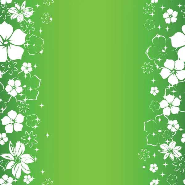 緑の花のシームレスな背景 — ストックベクタ