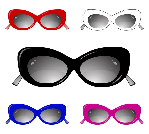 Kolekce glamour sluneční brýle — Stockový vektor