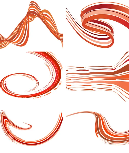 Ensemble de fonds avec des vagues rouges — Image vectorielle