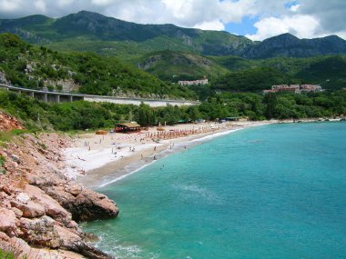 Beach at Budva's riviera, Montenegro clipart