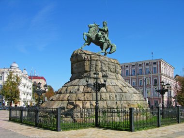 Bogdan Khmelnitsky monument, Kiev, Ukraine clipart