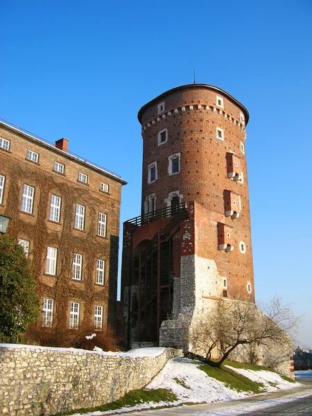 Turm der königlichen Burg Wawel in Krakau — Stockfoto