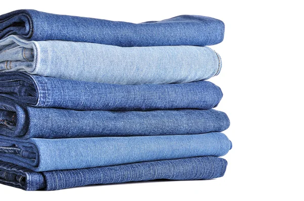 Stack of jeans isolated — Stock Photo, Image