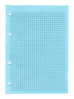 Green lined notebook paper with holes isolated on white clipart