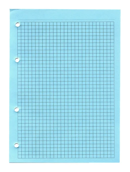 Grün Liniertes Notizbuchpapier Mit Löchern Isoliert Auf Weiß — Stockfoto