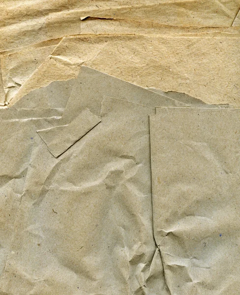 Texturované Zastaralé Zmačkaný Obal Hnědý Papír Pozadí — Stock fotografie