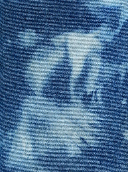 染纹理的蓝色牛仔裤牛仔亚麻织物背景 — 图库照片