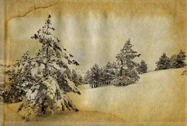 ビンテージ レトロ スタイル冬クリスマス写真グランジ背景 — ストック写真