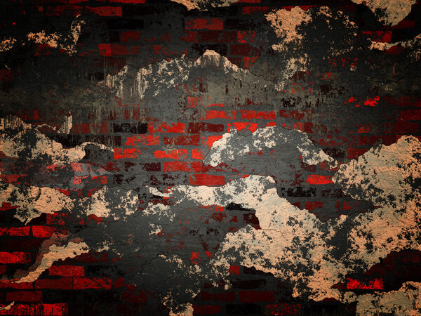 Abstract generated brick wall surface grunge background