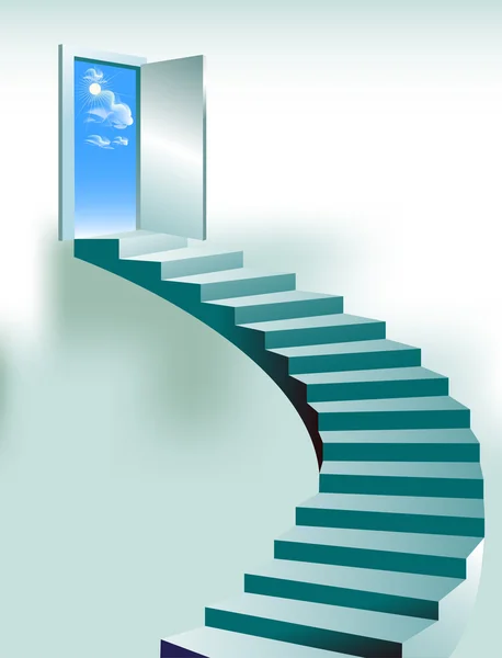 Steps, stairway to the sky — Stock Vector