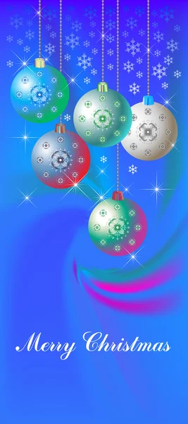 Kerstmis achtergrond met ballen — Stockvector