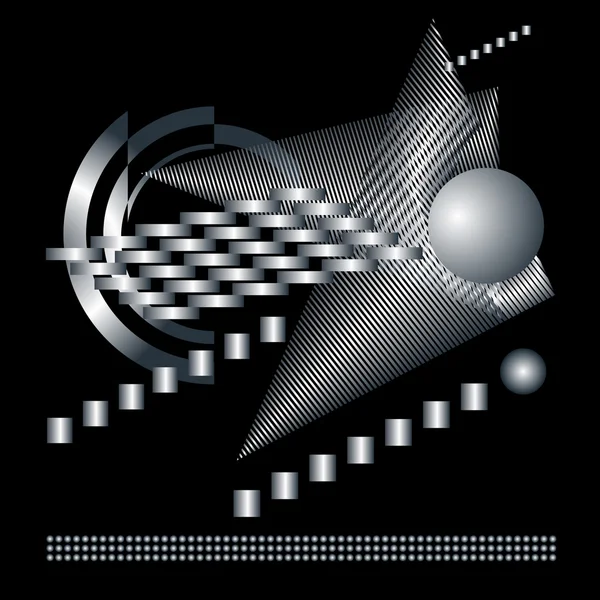Résumé technique graphique fond noir — Image vectorielle