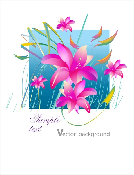 Vector fantasy flowers background — Stock Vector