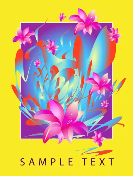 ファンタジーの花のベクトルの背景 — ストックベクタ