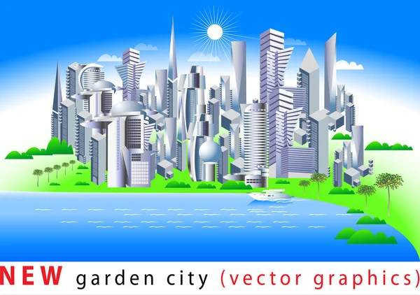 Jardin Ville — Image vectorielle
