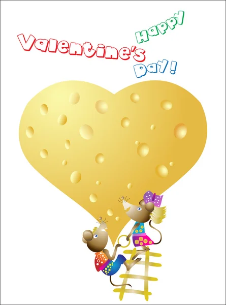 Día San Valentín Ratones — Archivo Imágenes Vectoriales