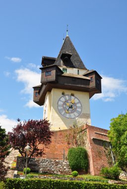 Clock tower in Graz, Austria clipart