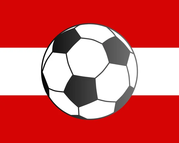 Vlajka Rakousko a fotbalový míč — Stock fotografie
