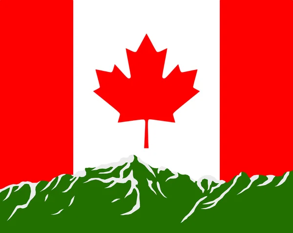Montañas con bandera de Canadá — Foto de Stock