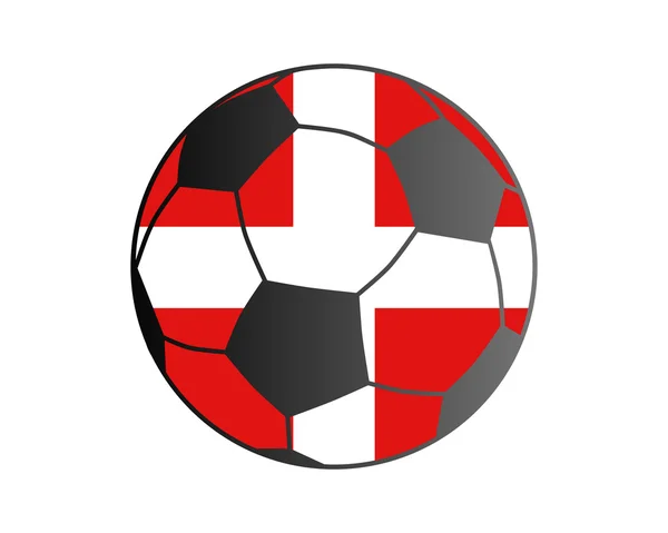 Vlajka Dánsko a fotbalový míč — Stock fotografie