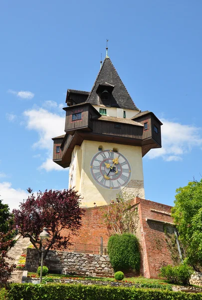 Věž s hodinami v graz, Rakousko — Stock fotografie