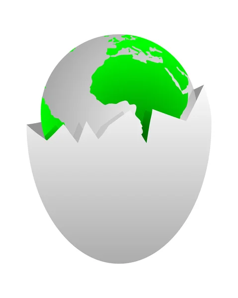 World in egg shell — Stock Photo, Image