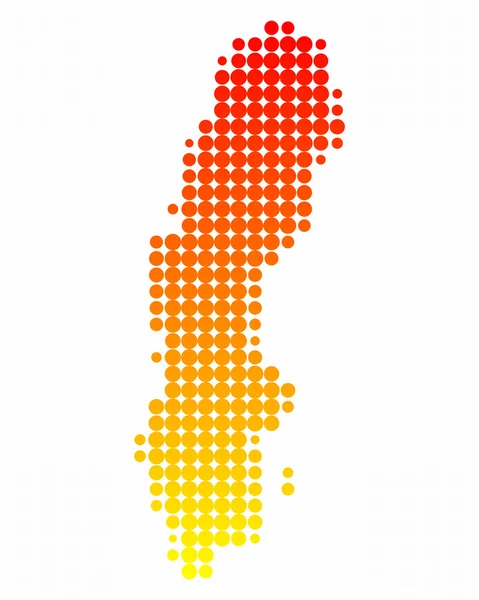 Χάρτης της Σουηδίας — Φωτογραφία Αρχείου
