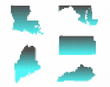 kansas, kentucky, louisiana, maine ve maryland Haritası