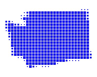 washington Haritası ayrıntılı ve doğru çizimi