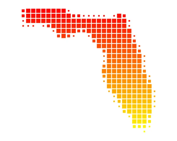 Részletes és pontos térképe florida illusztrációja — Stock Fotó