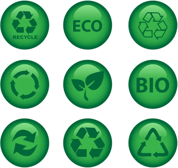 Green environment and recycle icons — Stock Vector