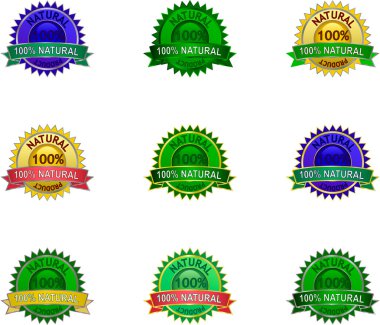 Natural eco labels set clipart