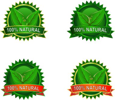 Natural Eco product labels clipart