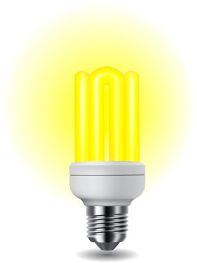 Shiny energy saving light bulb clipart