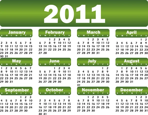 Calendar for 2011 — Wektor stockowy
