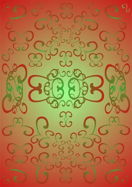 Открытая Монограмма Различных Форм Красно Зеленом Фоне — стоковый вектор