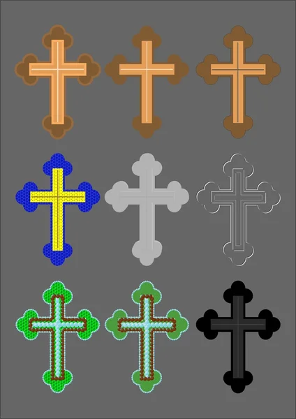 Croix avec une finition différente . — Image vectorielle