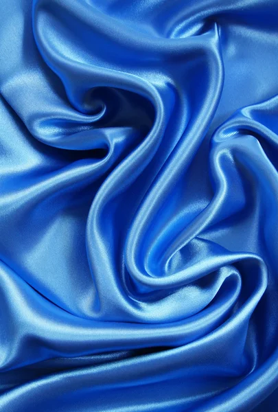 Smooth elegant dark blue silk — Stock Photo, Image
