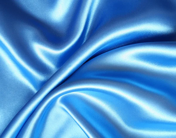 Smooth elegant blue silk — Stock Photo, Image