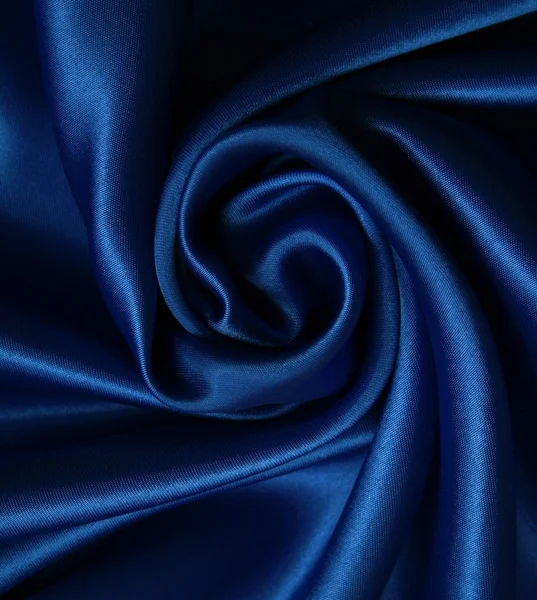 Gładki jedwab elegancki ciemny niebieski jako tło — Zdjęcie stockowe