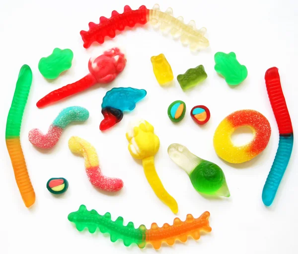 Colorido diferente Jelly Candy como fundo doce — Fotografia de Stock