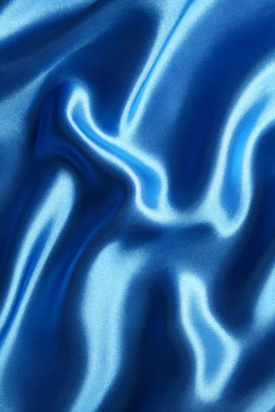 Smooth elegant dark blue silk as background — Stock Photo, Image