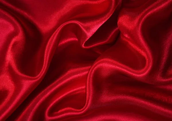 Slät elegant rött siden som bakgrund — Stockfoto