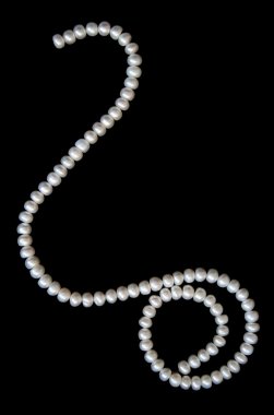 White pearls on the black velvet clipart