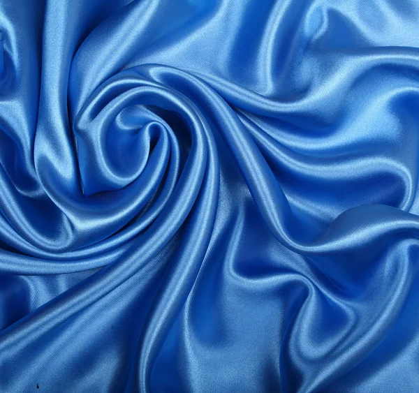 Liscio elegante seta blu scuro come sfondo — Foto Stock