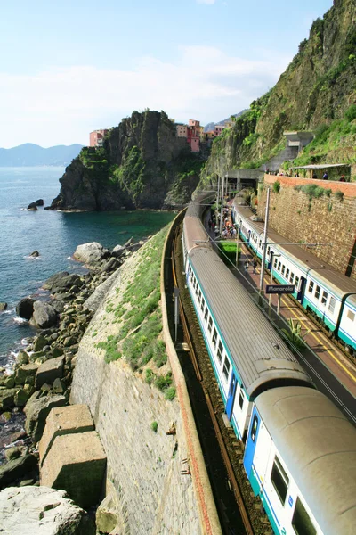 Italië. cinque terre. trainen op station manarola — Stockfoto