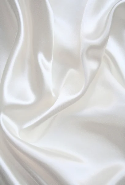 Glatte elegante weiße Seide als Hochzeitshintergrund — Stockfoto