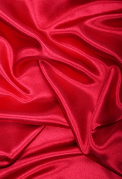 Smooth elegant red silk as background — Stock Photo, Image